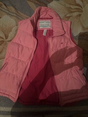 Aeropostale Pink Puffer Vest Quilted Zip Up